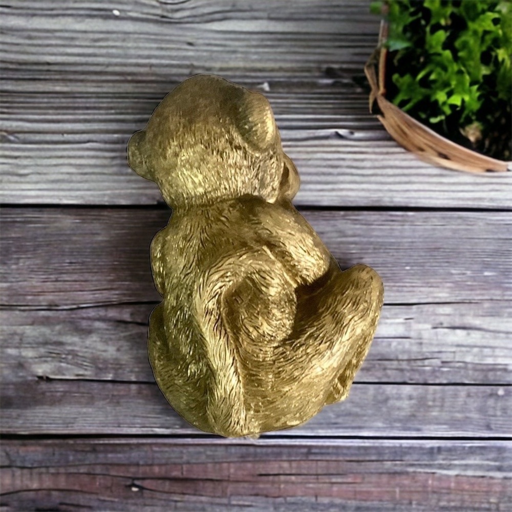 🚩SOLD🚩 Speak No Evil - Golden Tone Resin Monkey 5.5” Tall - Picture 6 of 8